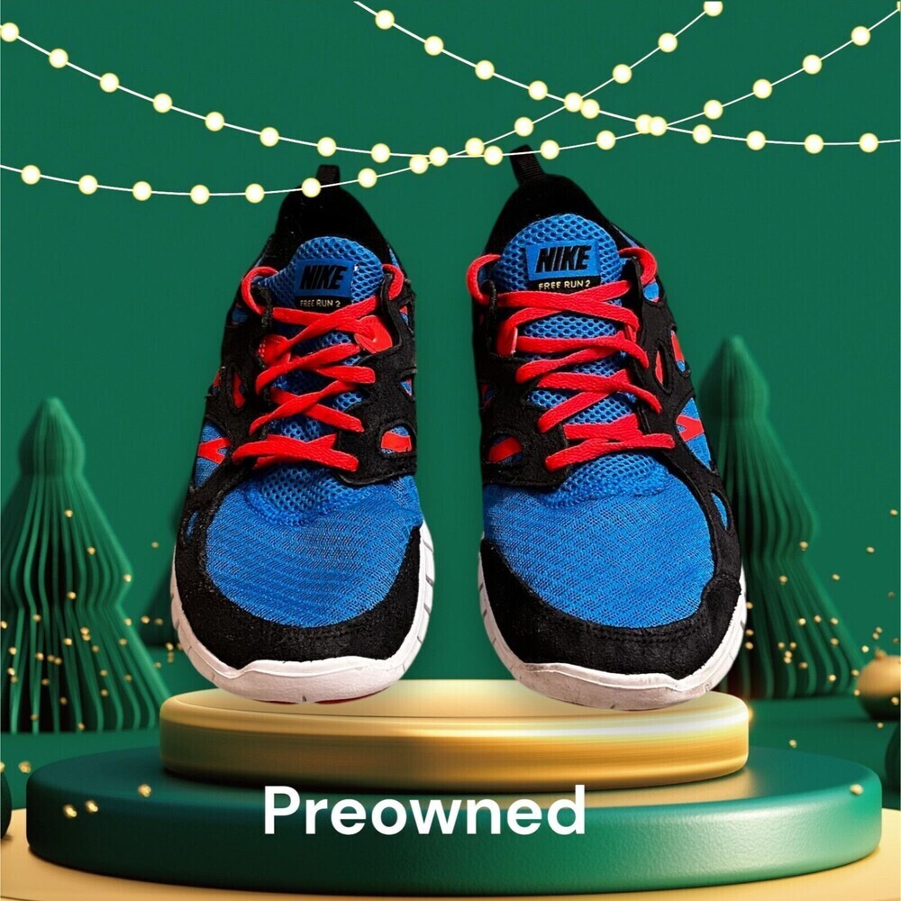 Nike Youth Free Run 2 Running Shoes Blue Orange Dx1788-001 Size  7Y (Womens' 9)